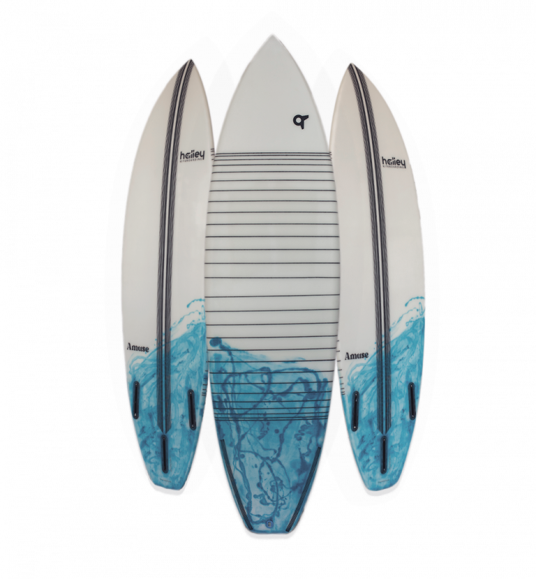 Deck and bottom of a surf kite board
