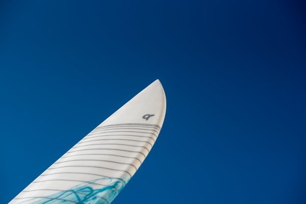 the nose of a surf kite board